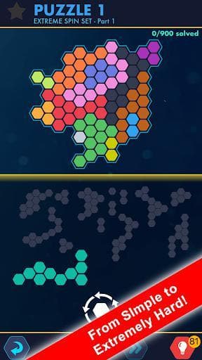 Hexa Block Ultimate - with spin! Logic Puzzle Game screenshot 4
