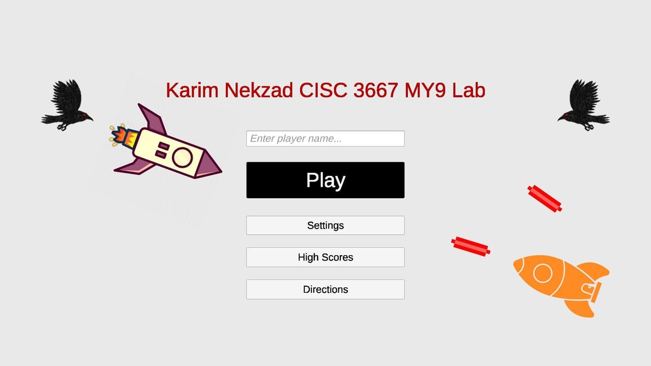 Nekzad Karim CISC 3667 Lab Game