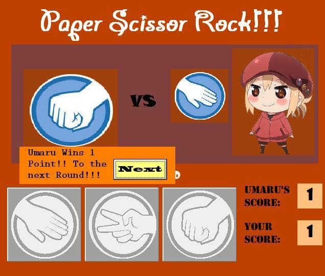 Rock Papers Scissor Game with Umaru-Chan!