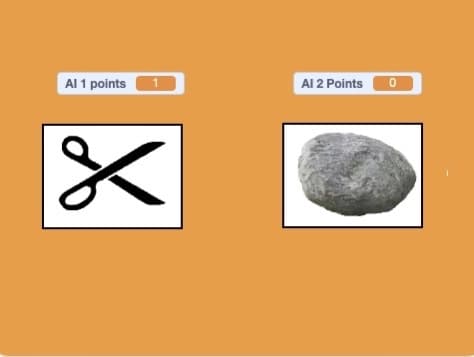 Two AIs playing rock papers scissors
