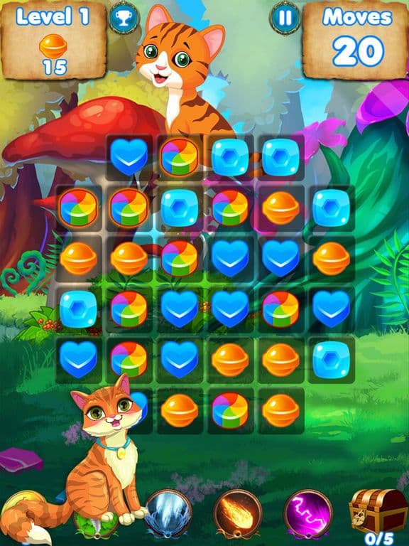 Kitty Crush - puzzle games with cats and candy
