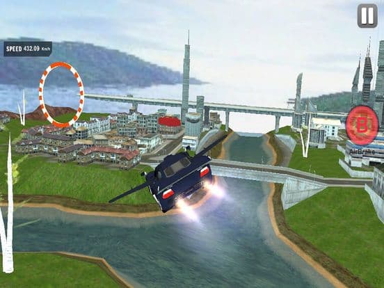 Fly Futuristic Car In Air