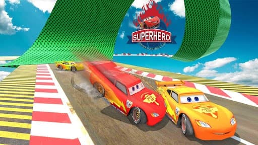Splashy Superhero Vertigo racing: lightning car screenshot 3