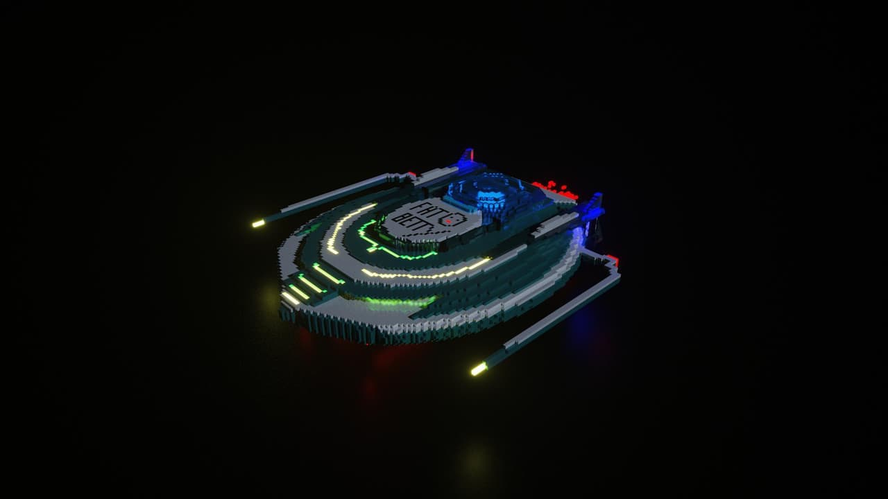 3D spaceship voxel model screenshot 4