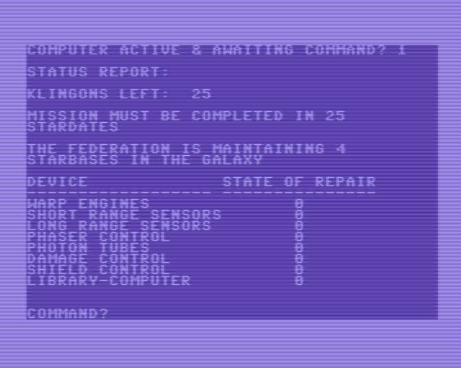 Super Star Trek (C64) screenshot 5