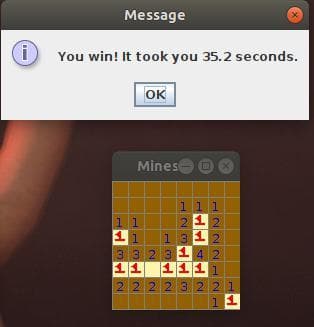 Minesweeper in Java screenshot 2