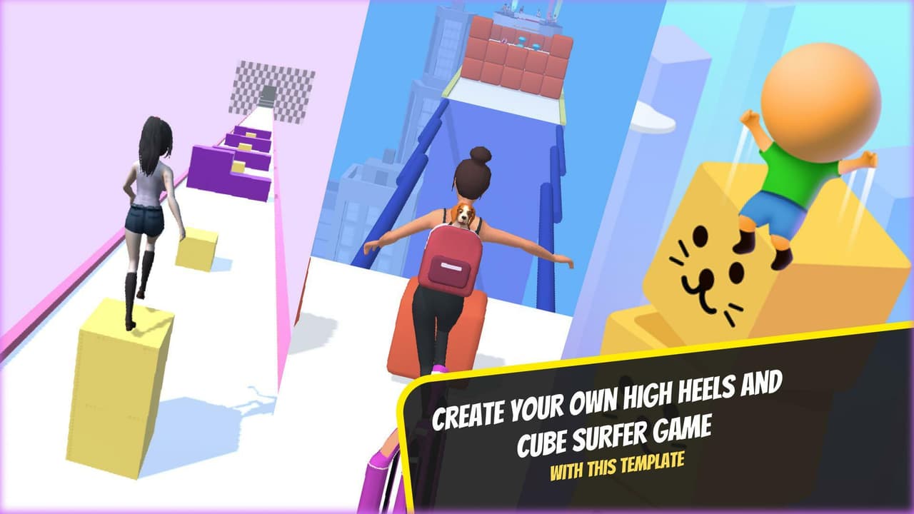 High heels Stacking mechanics - 3D Hyper casual game template