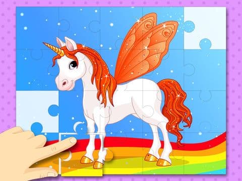 Cute Ponies & Unicorns Jigsaw Puzzles: logic game for toddlers, preschool kids and little girls
