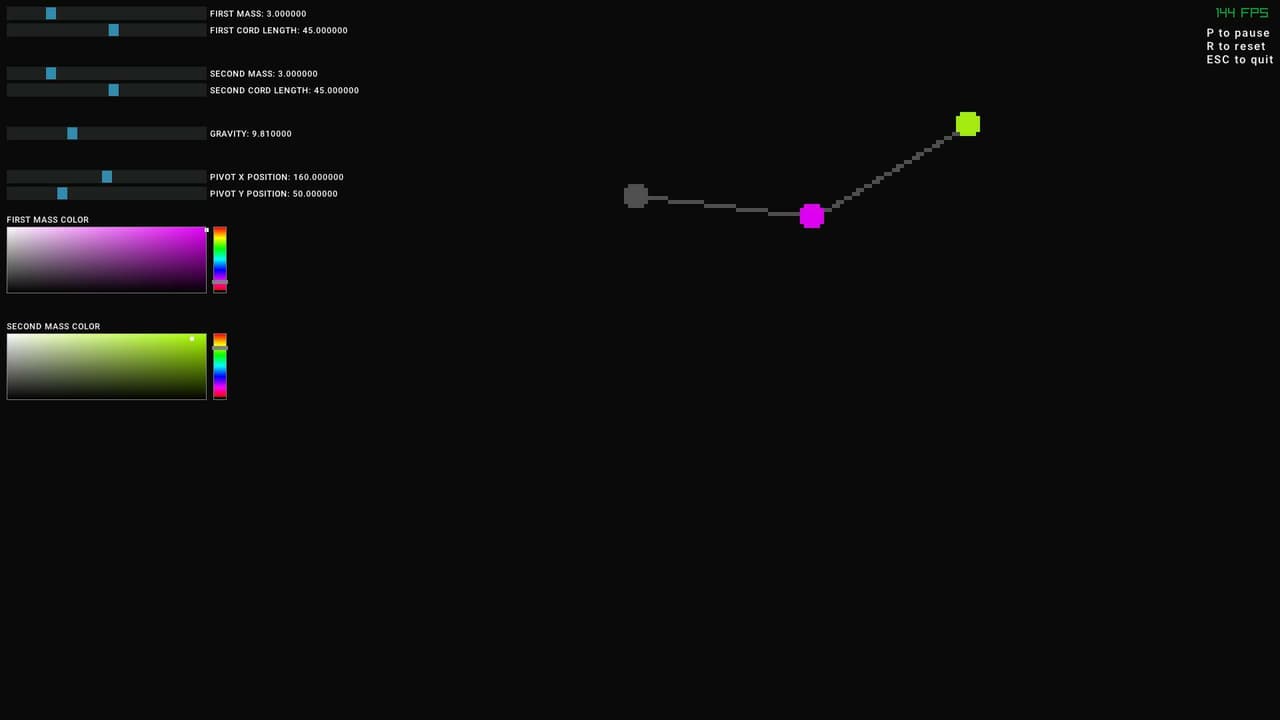 Double Pendulum Simulation screenshot 3