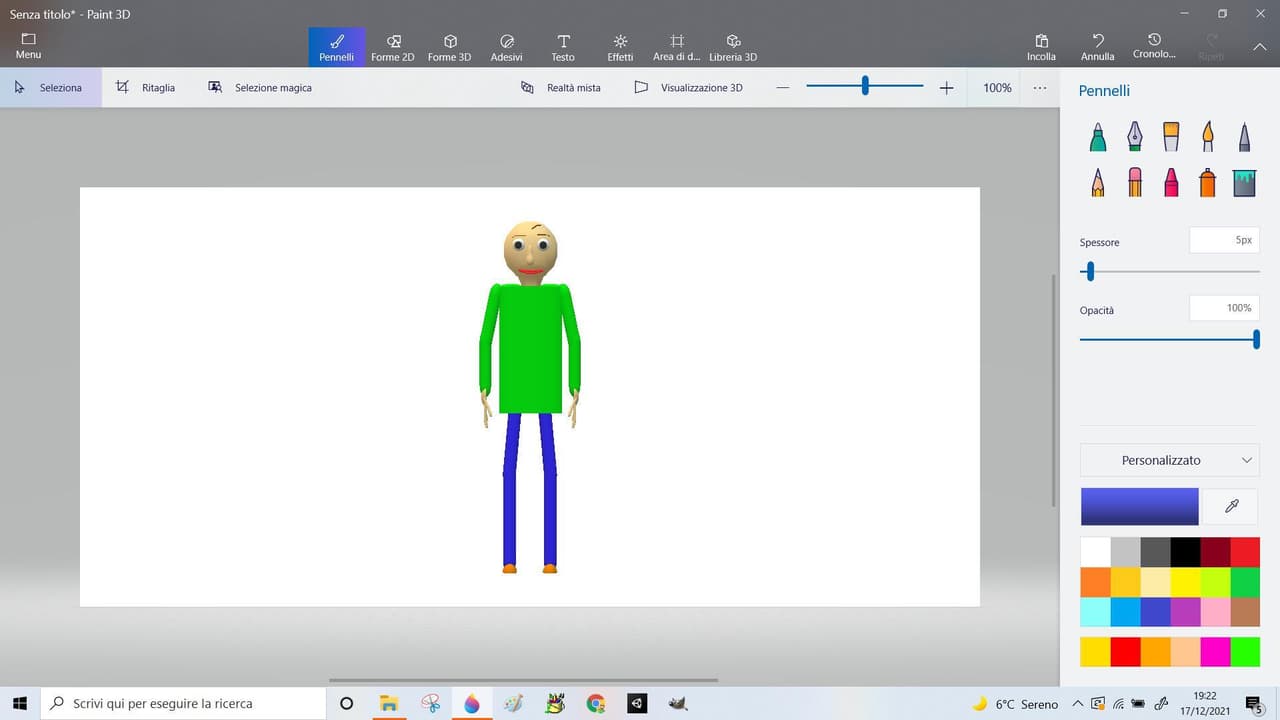 Baldi Model By Oranio2010 (For Blender & Paint 3D)