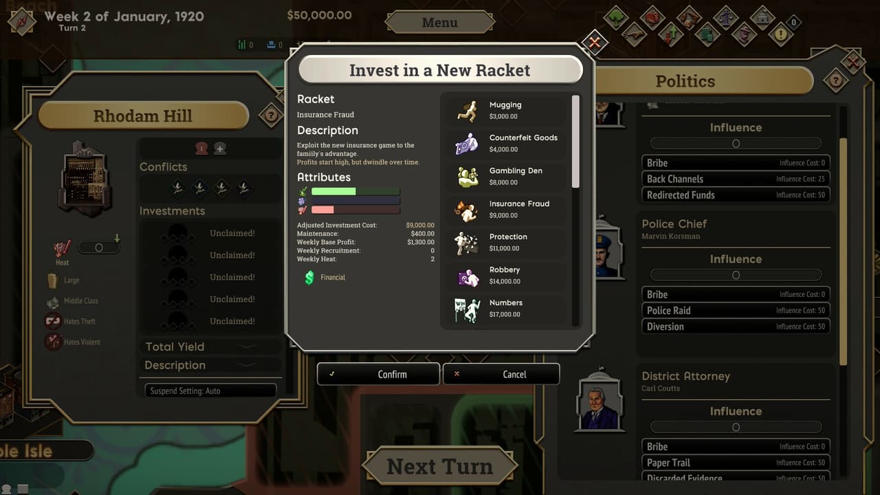 The Commission 1920: Organized Crime Grand Strategy screenshot 6