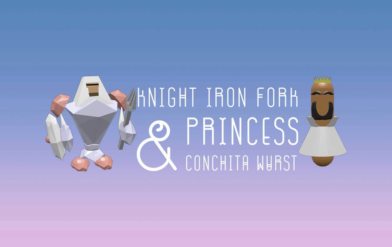 Knight iron fork and princess conchita wurst