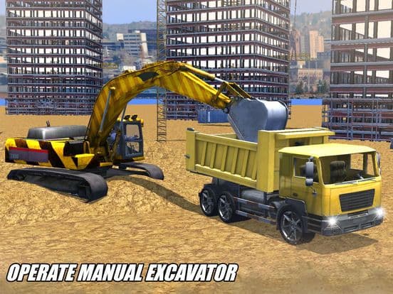 City Construction Excavator Crane & Truck Driving screenshot 3