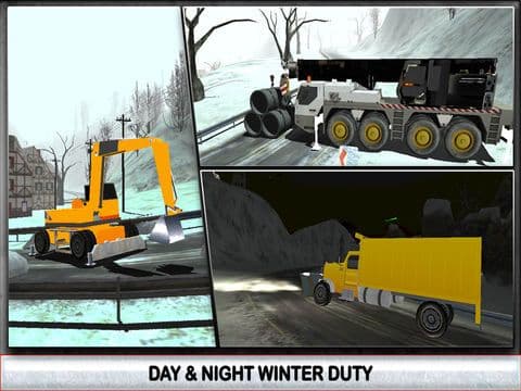 Snow Truck Driver Simulator 3D – Drive the big crane and clear up ice from frozen road screenshot 3