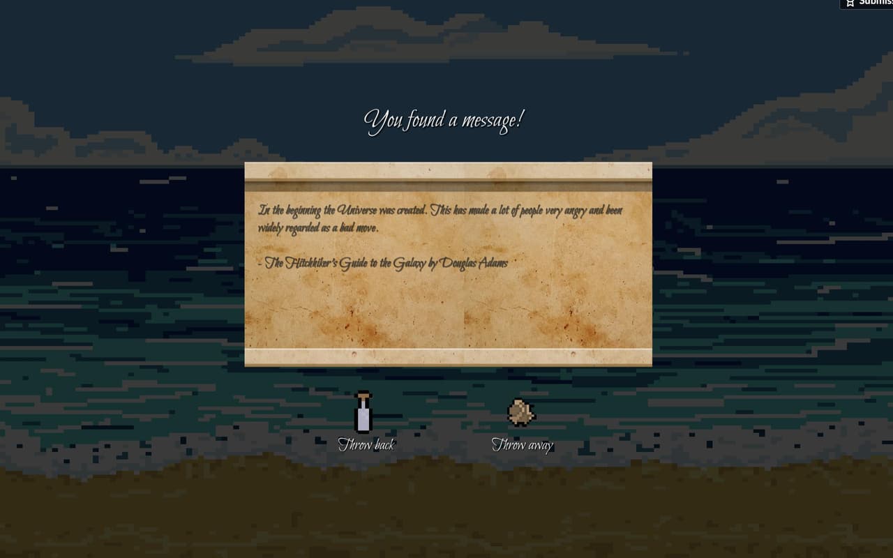Message in a Bottle (cpgeier, zdgeier, NMidkiff, tphelps93) screenshot 2