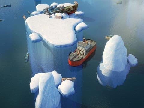 3D Icebreaker Parking - Arctic Boat Driving & Simulation Ship Racing Games screenshot 3