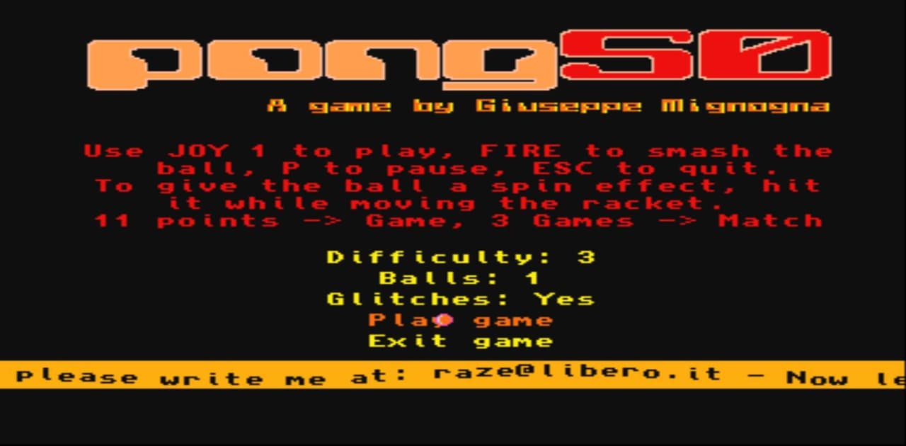 Pong50 For Amiga - By Giuseppe Mignogna screenshot 3