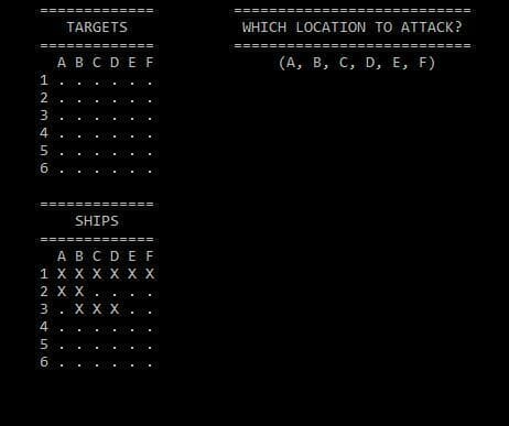 C# Console BattleShips screenshot 2