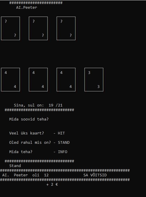 Blackjack ASCII like
