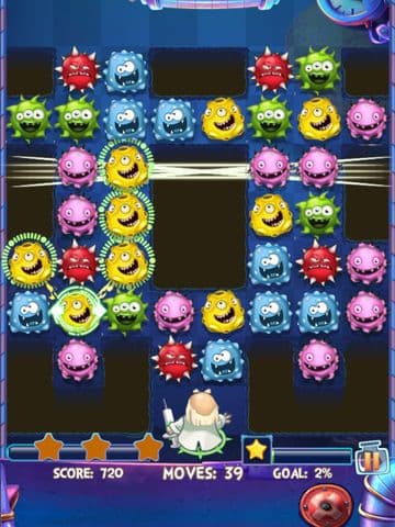 Crazy Doctor VS Weird Virus 2 Free - A matching puzzle game screenshot 2