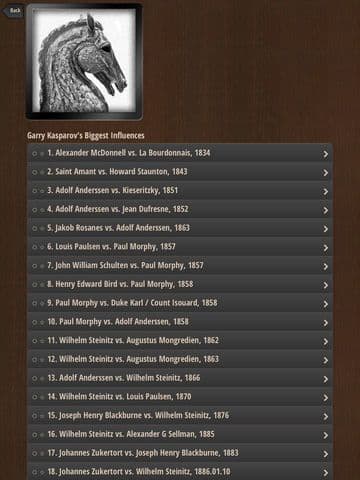 Kasparovs Choice: 100 Influential Chess Games screenshot 4