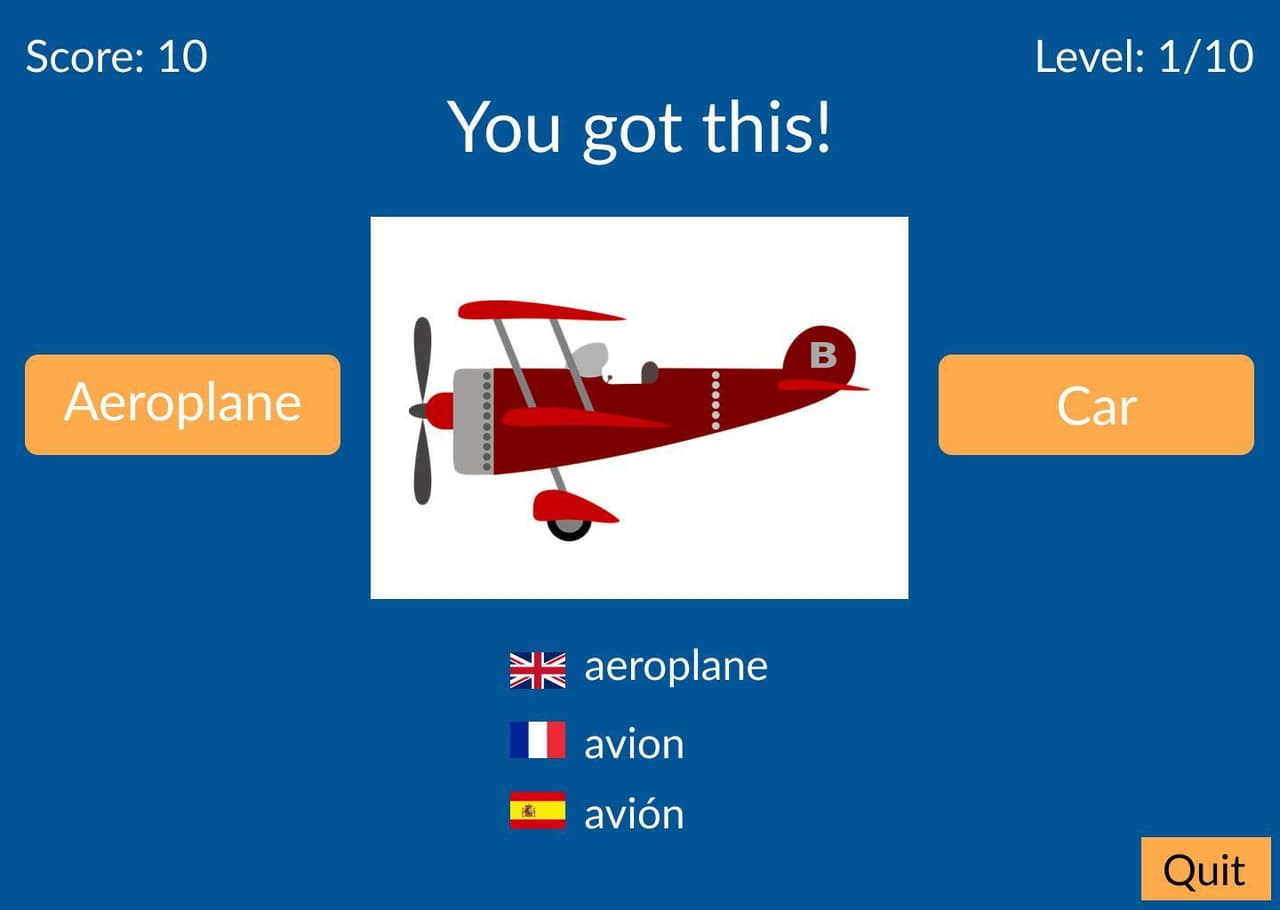 multilingual learning game
