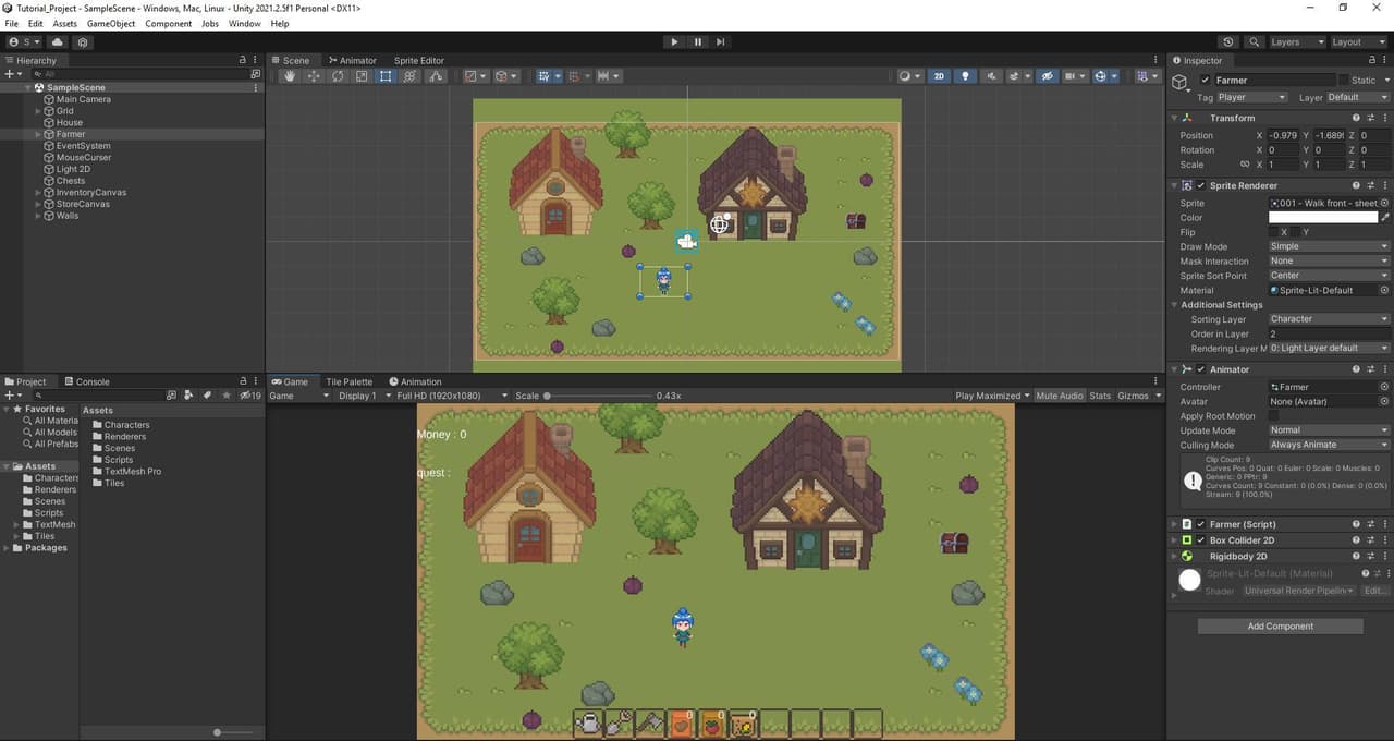 Simple farming simulator game