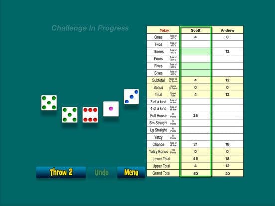 Yatzy Challenge screenshot 2