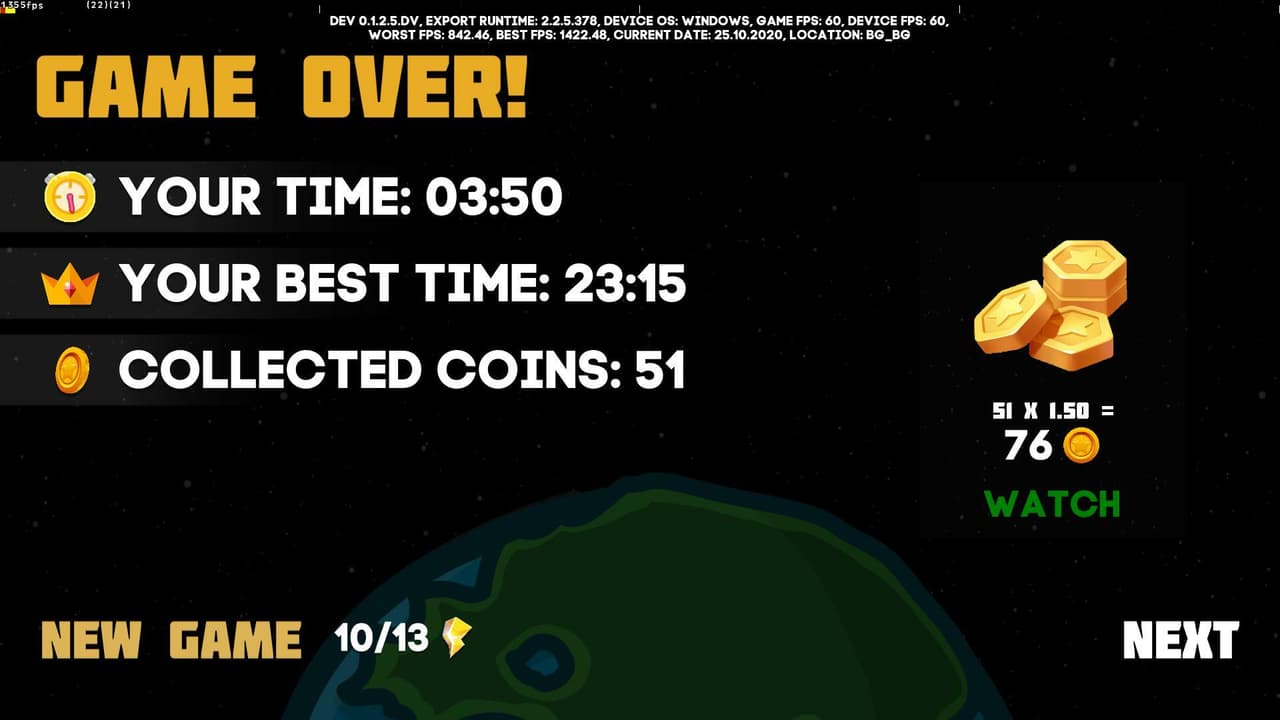 Asteroid Attack (Veselie Studios) screenshot 5
