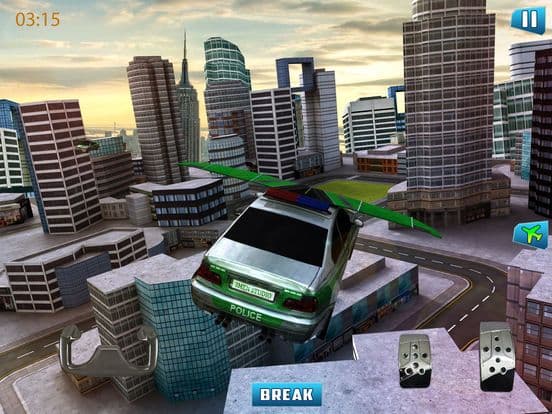 Flying police car chase simulator