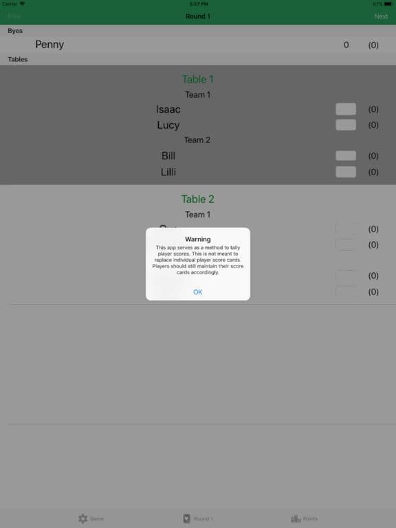 Euchre Tournament ScoreKeeper screenshot 4