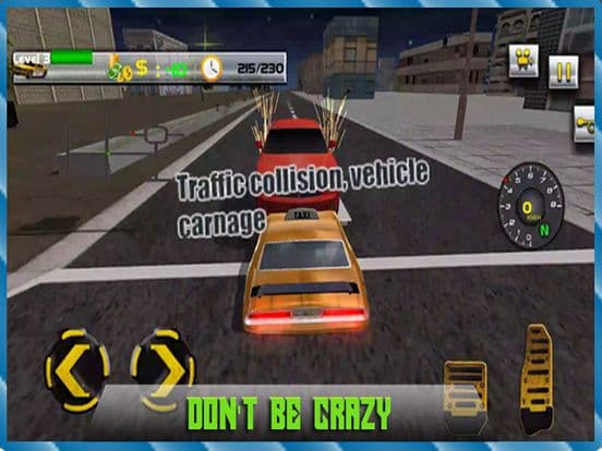 Crazy Taxi Driver Simulator 3D - real free yellow cab racing sim mania game screenshot 4