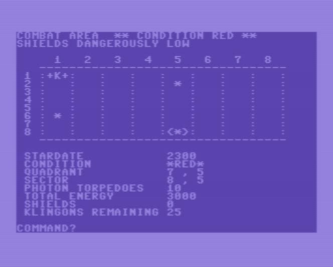 Super Star Trek (C64) screenshot 4