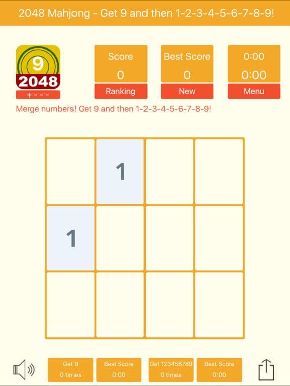 2048 Mahjong - Get 9 and 1-9!
