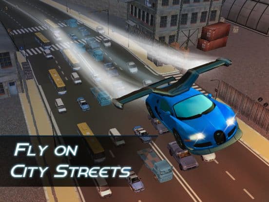 Flying Sport Car Simulator 3D - Fly a futuristic super car! screenshot 2