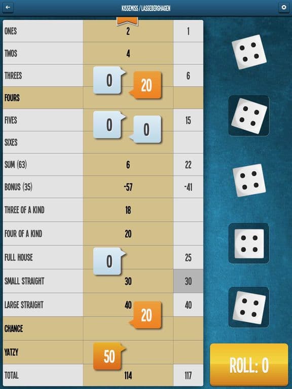 Yatzy Online Complete screenshot 3