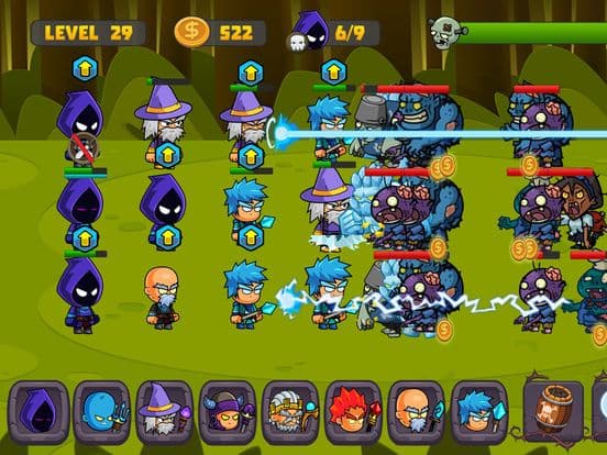 Zombies Defense vs Wizard Swamp Road Shooting Game screenshot 2