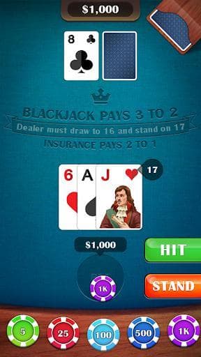 Blackjack 21 - casino card game screenshot 5