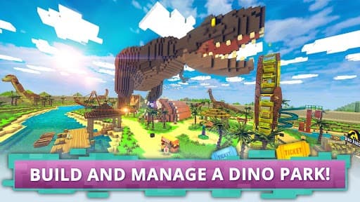 Dino Theme Park Craft: Ride Dinosaur Rollercoaster screenshot 2