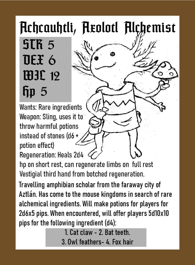Achcauhtli the Axolotl Alchemist
