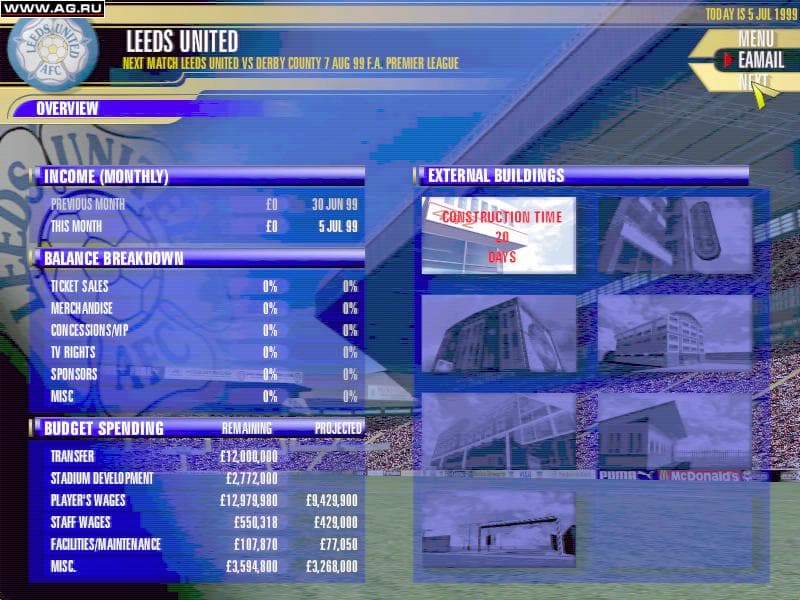 FA Premier League Football Manager 2000 screenshot 5