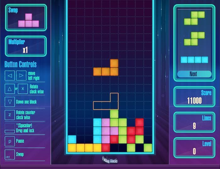Falling Blocks - Tetris Game. Free to play, Construct 3 source code screenshot 3