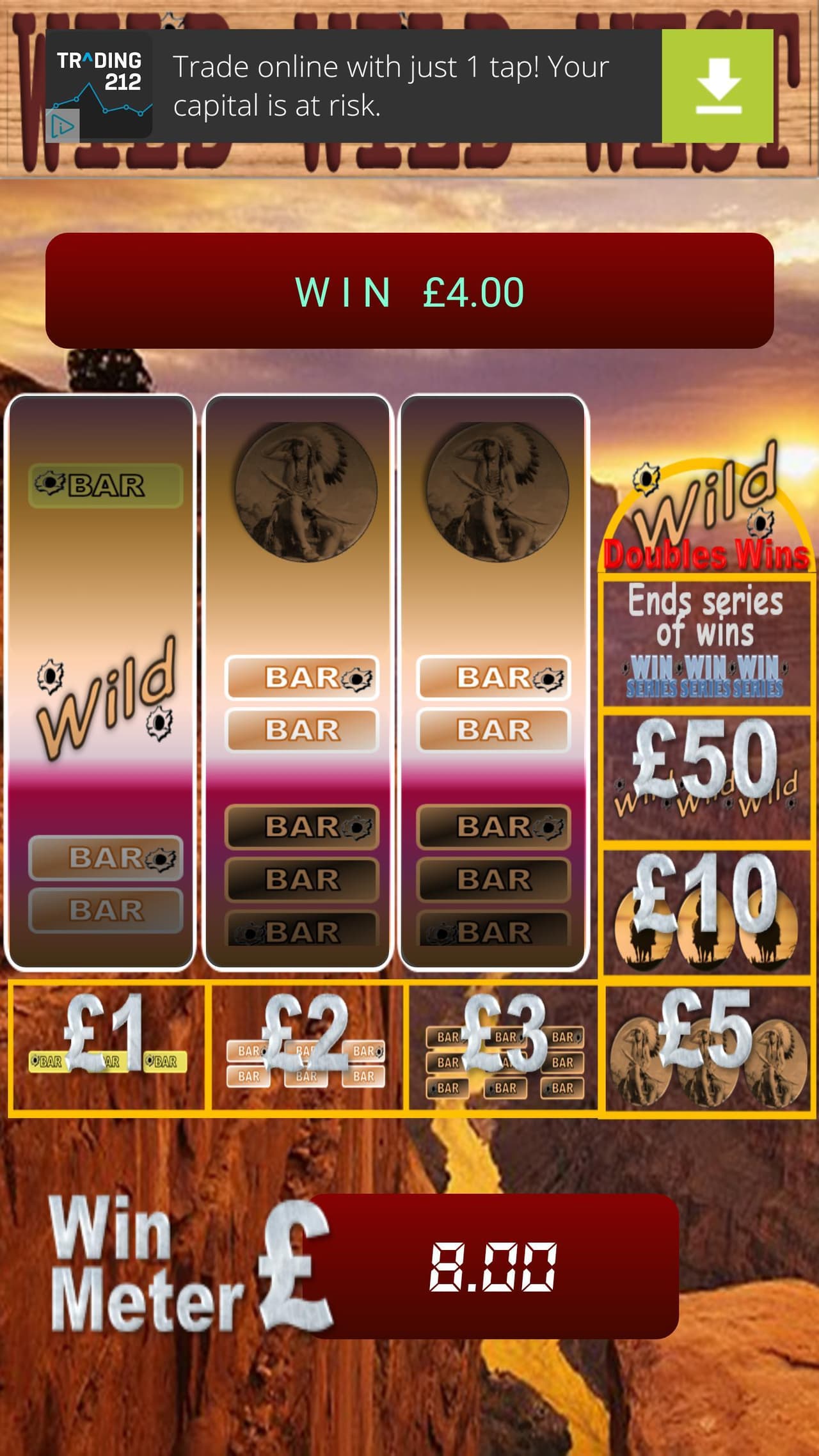 WILD WILD West Fruit Machine screenshot 3