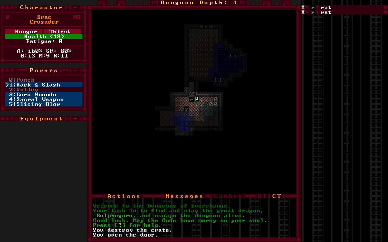 Dungeons of Everchange ASCII screenshot 4