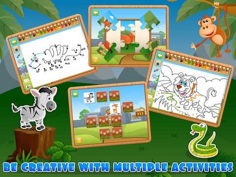 Zoo Animals Activity Set - Paint & Play All In One Educational Learning Games for Kids