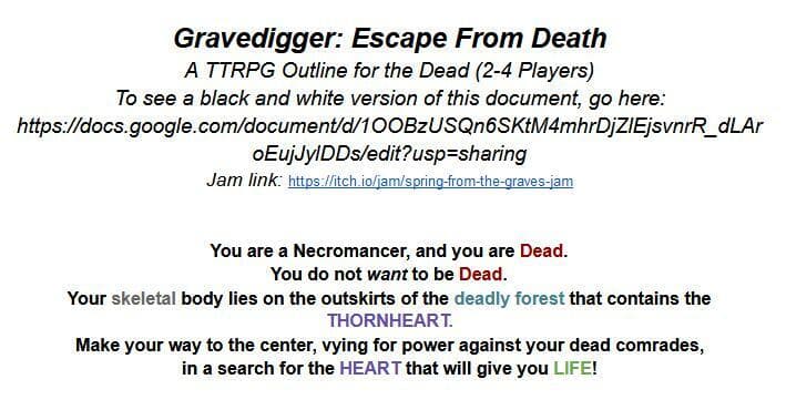 Gravedigger: Escape From Death (A Necromancy TTRPG)