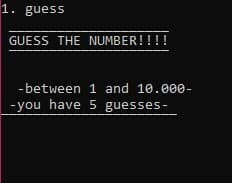 guessGame screenshot 3