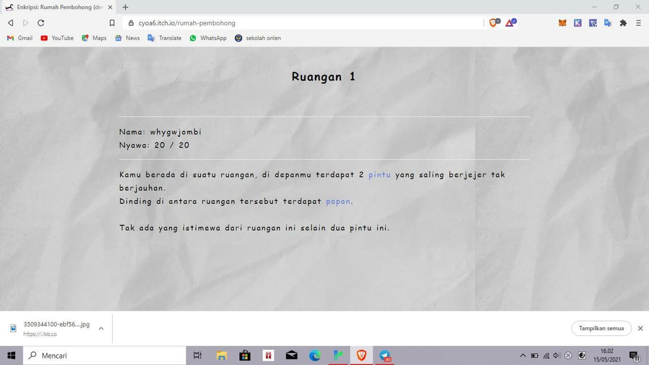 Enkripsi: Rumah Pembohong (demo)