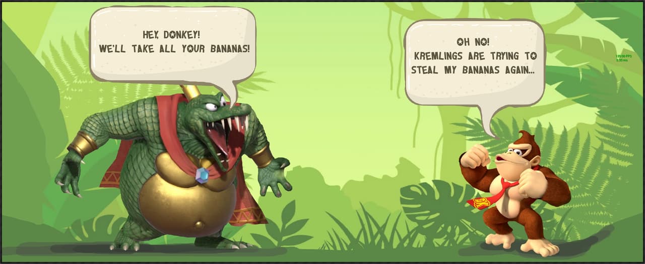 Donkey Kong vs Banana Thieves (PS One style) screenshot 3