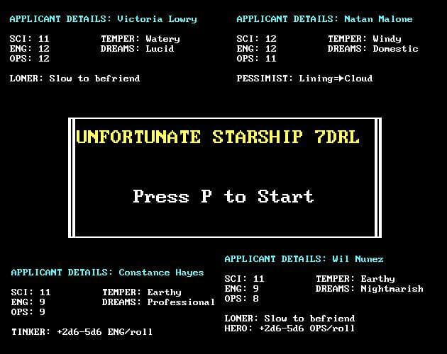 Unfortunate Starship 7DRL